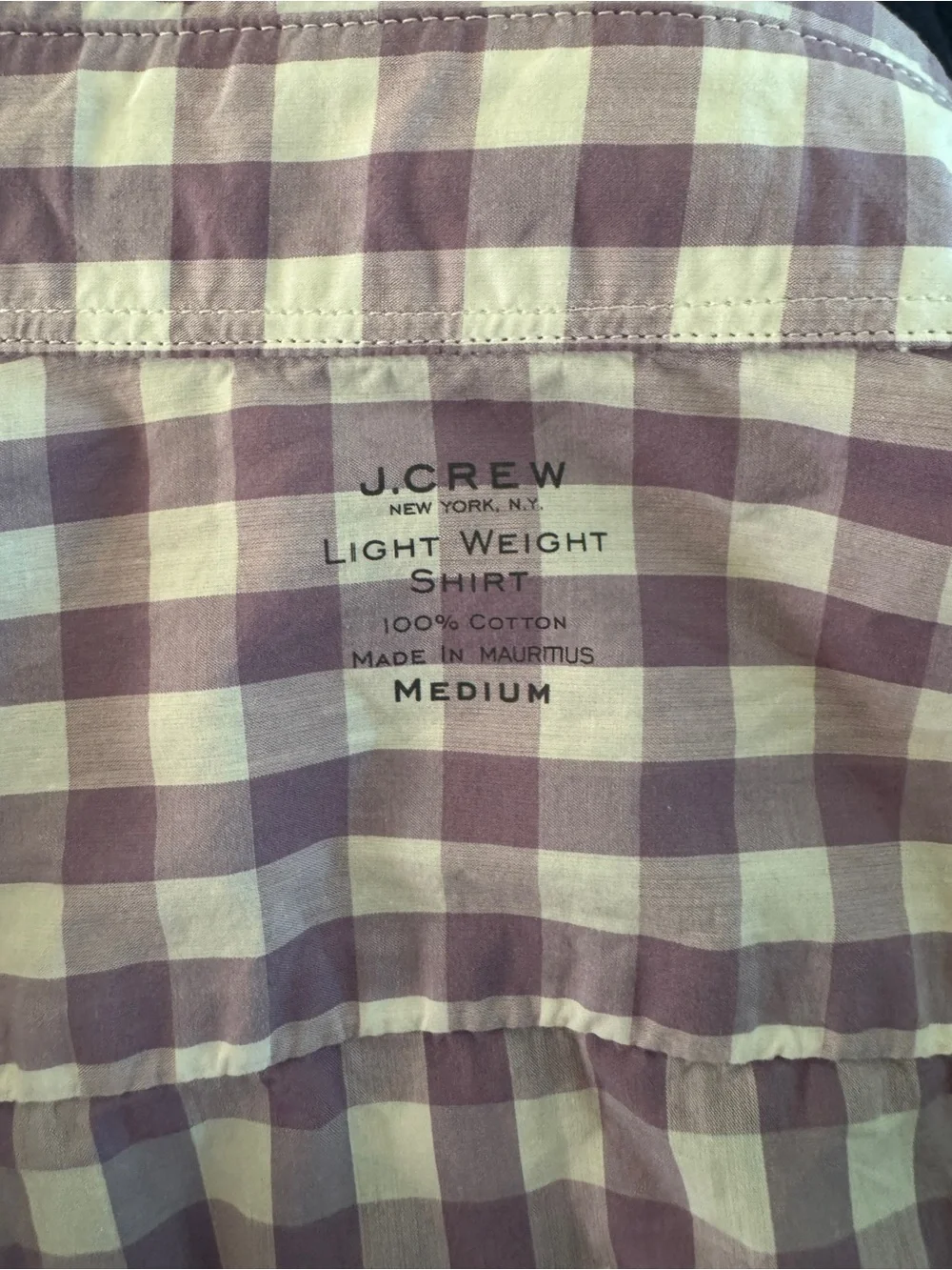 J. Crew Lavender Gingham Button-Down Shirt
